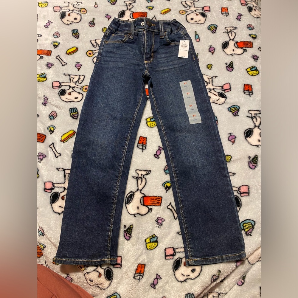 NWT Old Navy 5T skinny stretchy adjustable dark blue jeans